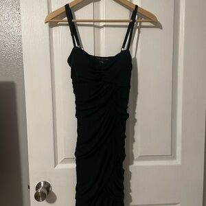 City Triangles Black Ruched Mini Dress